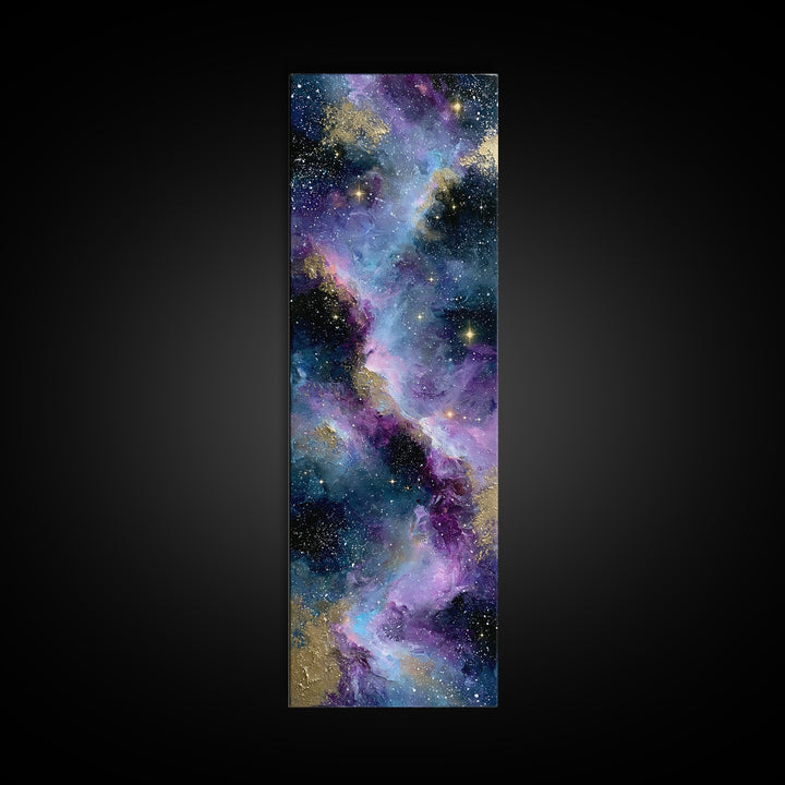 Colorful Nebula Cloud Framed Canvas Print, Space Art, Printable Wall Art, Spa Decor, Fine Art, Serenity, Living Room Wall Art, SAR-1x3-61