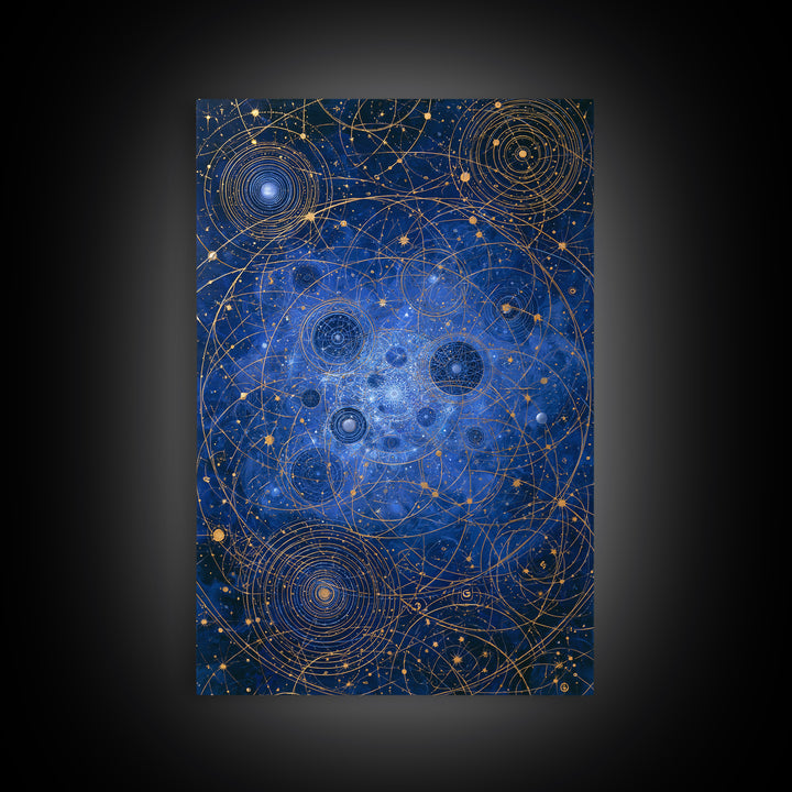 Distant Star Cluster Framed Canvas Print, Space Art, Digital Wall Art, Spa Decor, Fine Art, Serenity, Abstract Painting, SAR-2x3-100