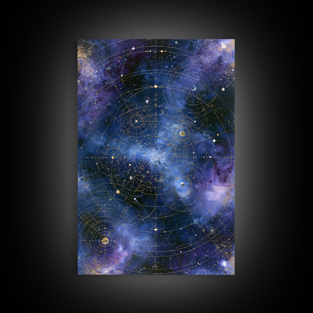 Distant Star Cluster Framed Canvas Print, Space Art, Room Decor, Spa Decor, Serenity, Printable Art, Abstract Wall Art, SAR-2x3-4