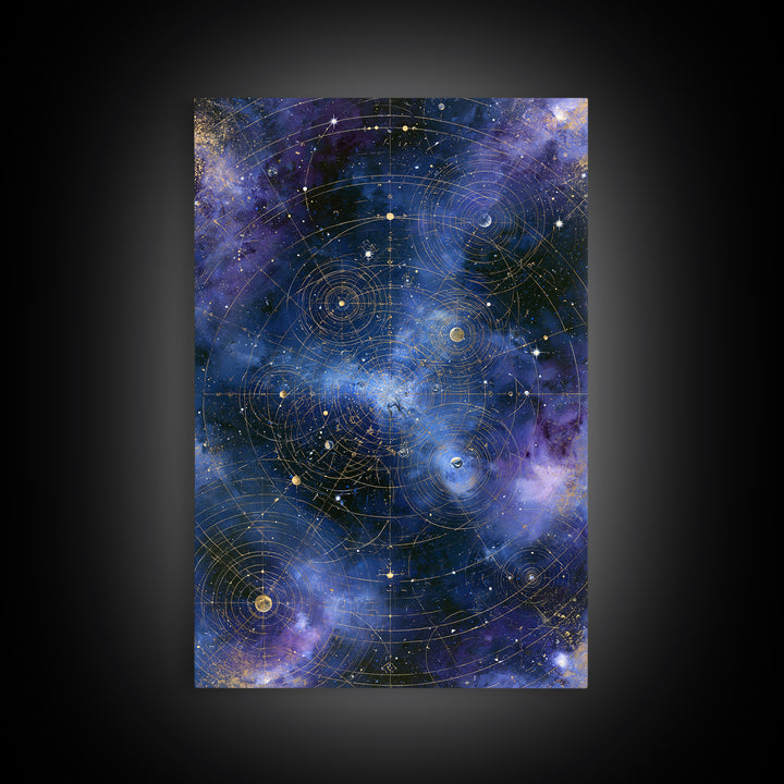 Distant Star Cluster Framed Canvas Print, Space Art, Room Decor, Spa Decor, Serenity, Printable Art, Abstract Wall Art, SAR-2x3-4