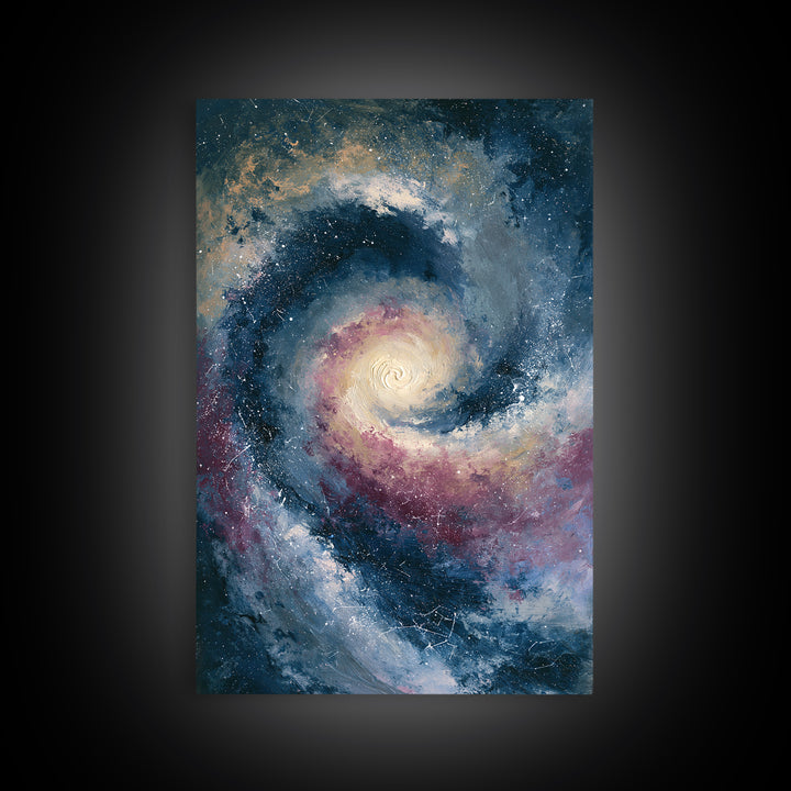 Galaxy Spiral in Jewel Tone Paint Canvas Print, Space Art, Custom Art, Spa Decor, Fine Art, Serenity, Contemporary Art, SAR-2x3-71