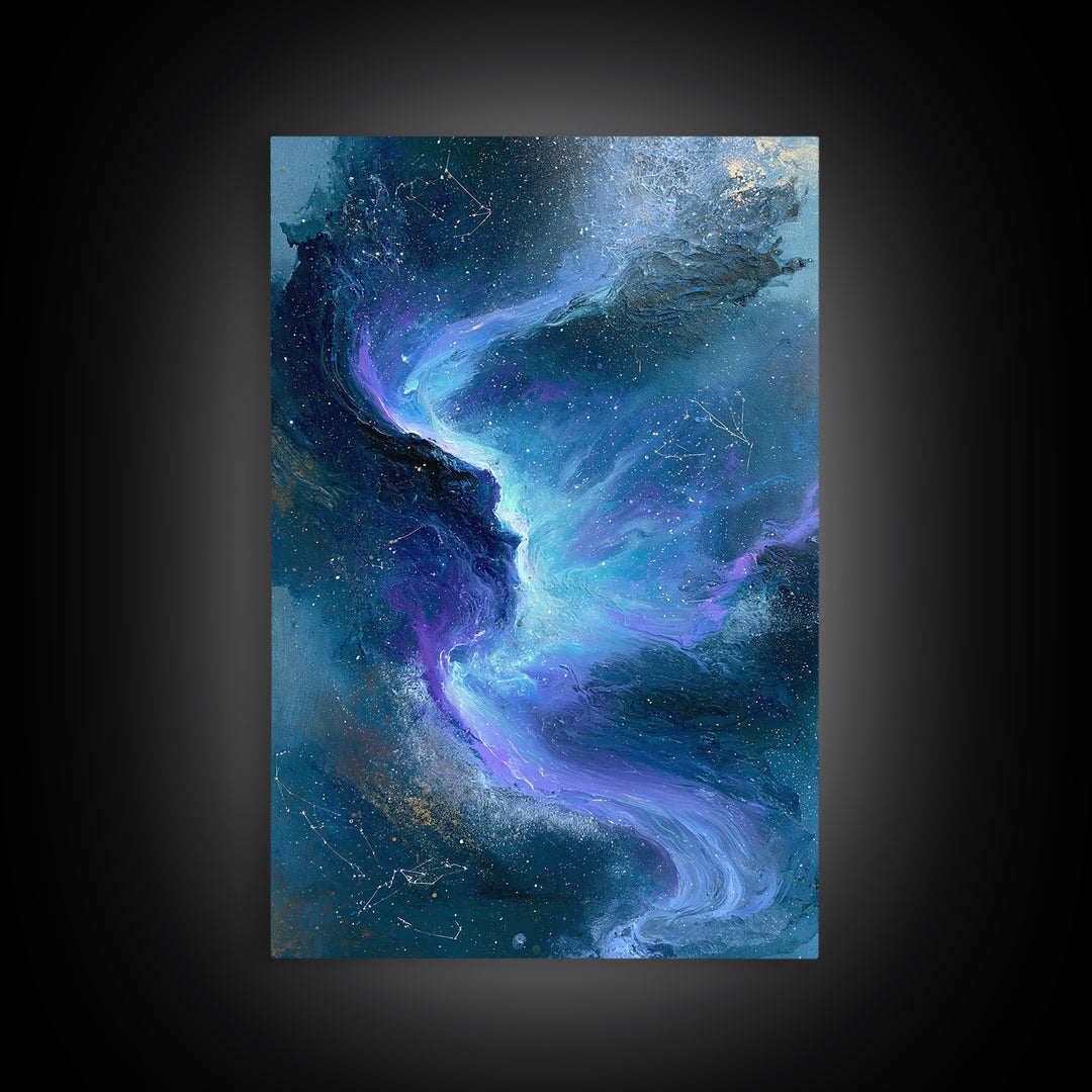 Aurora Viewed from Orbit Framed Canvas Print, Space Art, Minimalist Wall Art, Spa Decor, Fine Art, Serenity, Home Decor, SAR-2x3-75