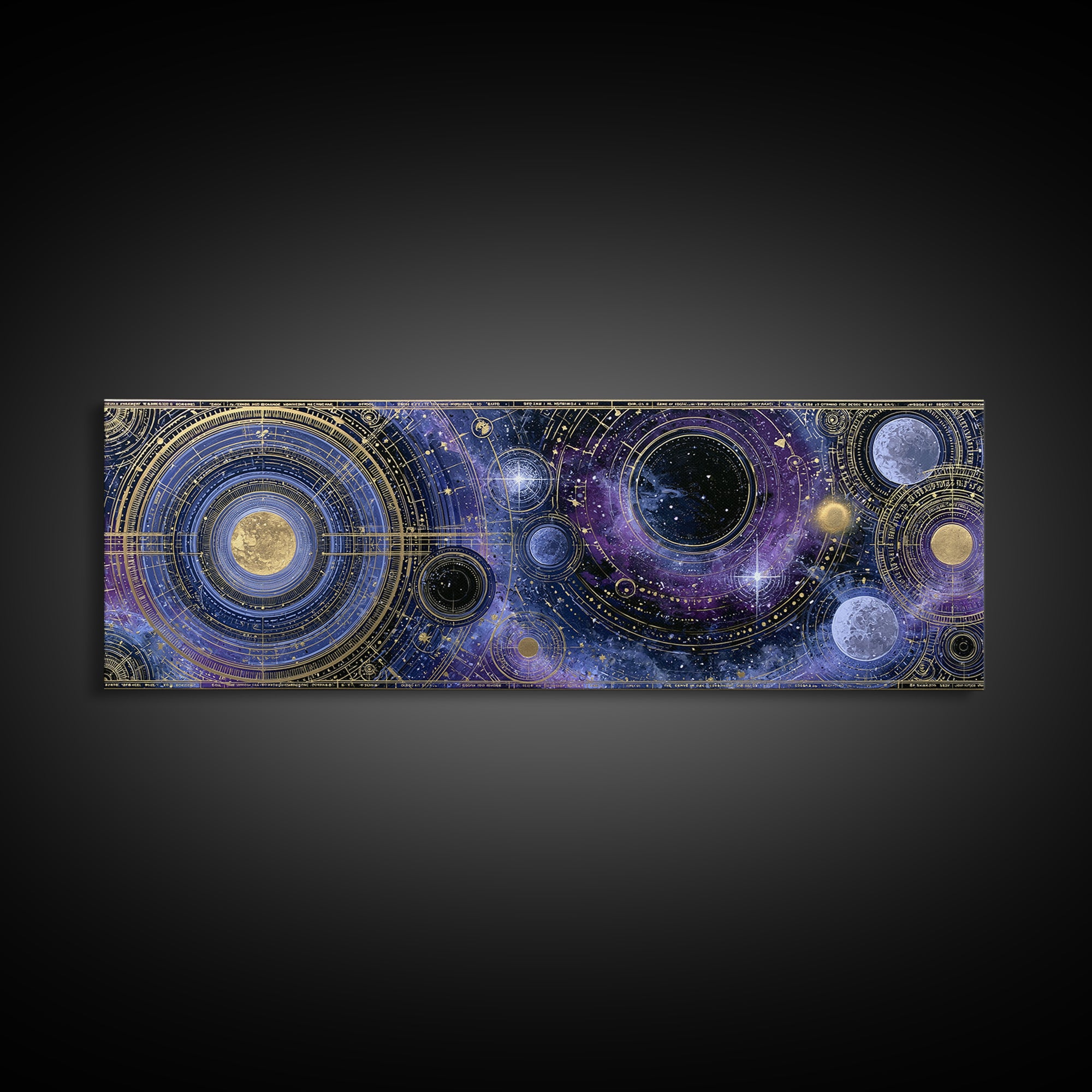 Solar System Arrangement Canvas Print, Space Art, Abstract Painting, Spa Decor, Fine Art, Serenity, Minimalist Decor, SAR-3x1-20
