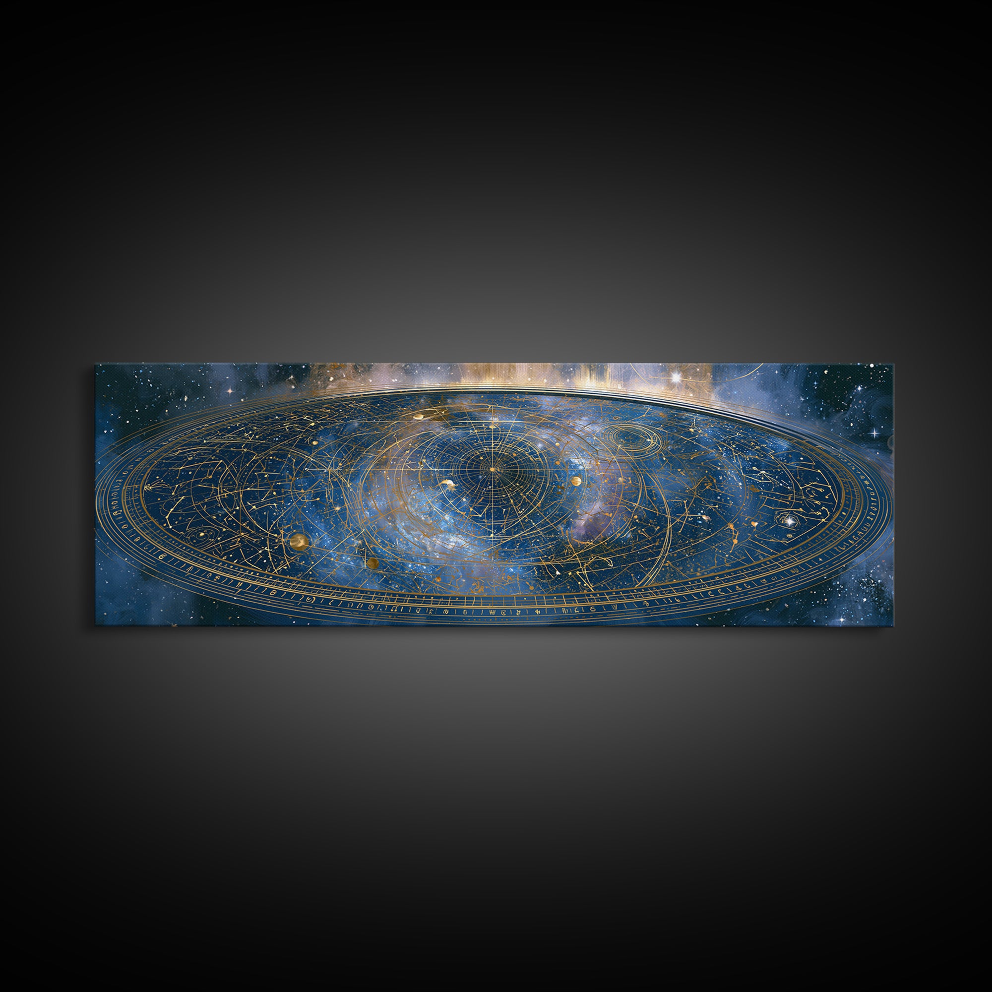 Star Map with Gold Constellation Lines Canvas Print, Space Art, Art Print, Spa Decor, Abstract Art, Serenity, Modern Wall Art, SAR-3x1-30