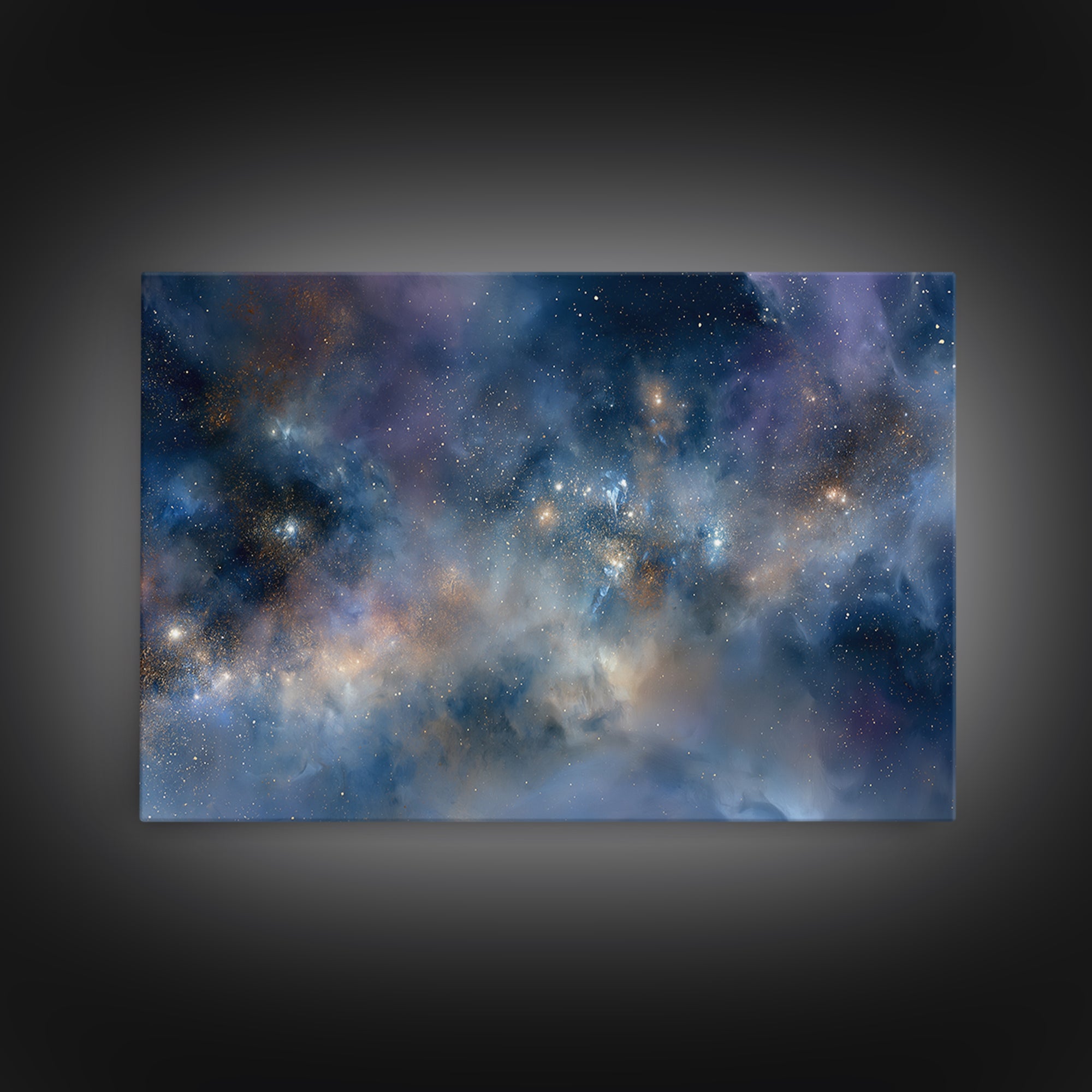 Distant Star Cluster Framed Canvas Print, Space Art, Statement Artwork, Spa Decor, Fine Art, Serenity, Wall Decor, Painting, SAR-3x2-24