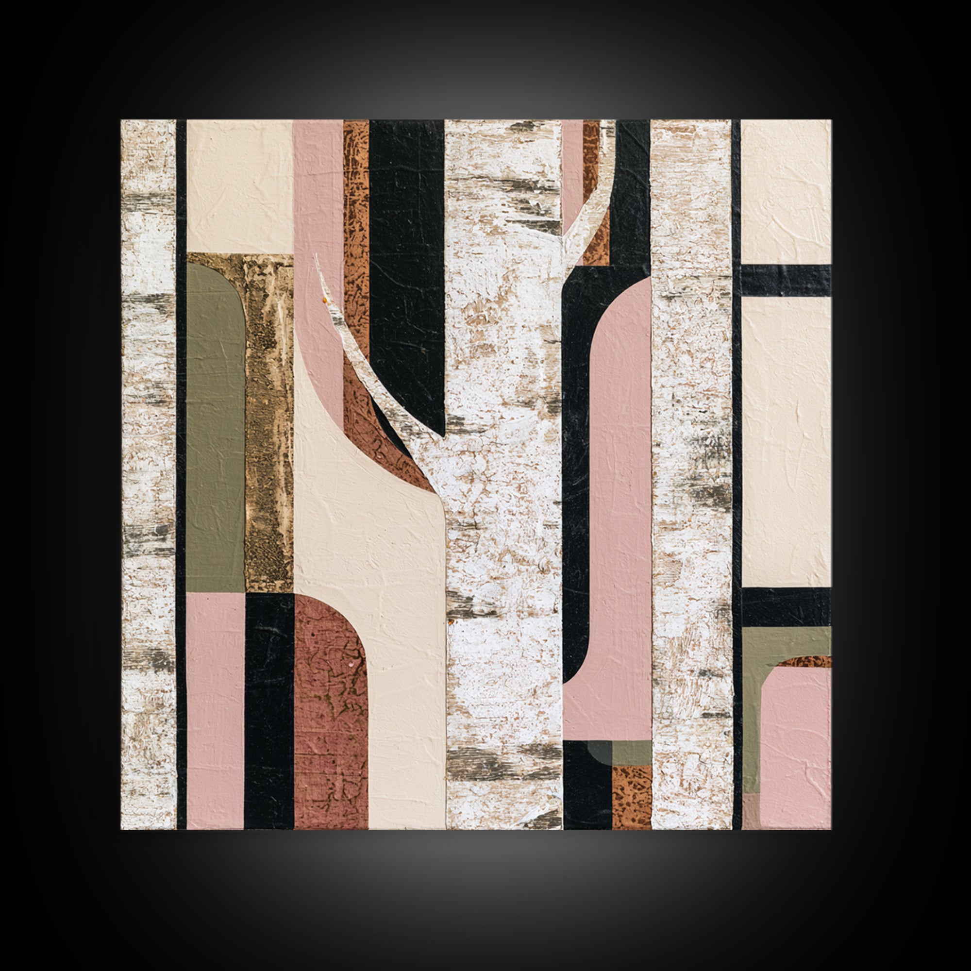 Birch Tree Trunks Framed Canvas Print, Scandinavian Art, Decor, Living Room Decor, Abstract Art, Nordic, Printable Art, SCA-1x1-33