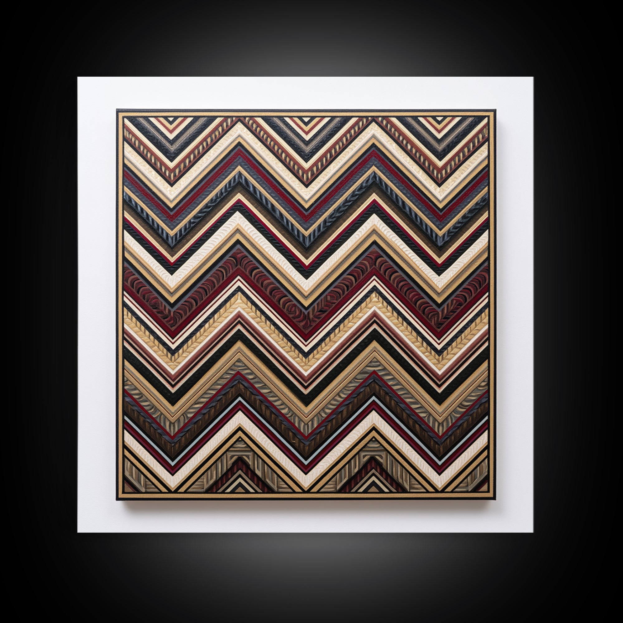 Herringbone Monochrome Pattern Framed Canvas Print, Scandinavian Art, Gallery Decor, Living Room Decor, Fine Art, Nordic, SCA-1x1-46