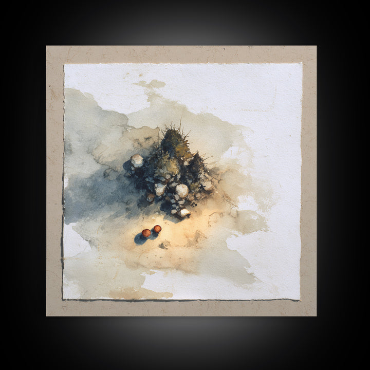 Winter Cabin Smoke Framed Canvas Print, Scandinavian Art, Scandinavian, Living Room Decor, Abstract Art, Nordic, Wall Art, SCA-1x1-66
