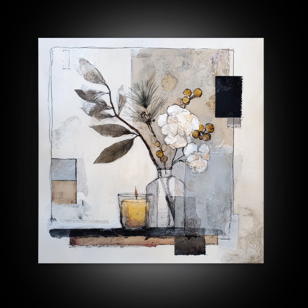 Soft Wool Texture Abstract Framed Canvas Print, Scandinavian Art, Statement Artwork, Living Room Decor, Abstract Art, Nordic, SCA-1x1-67