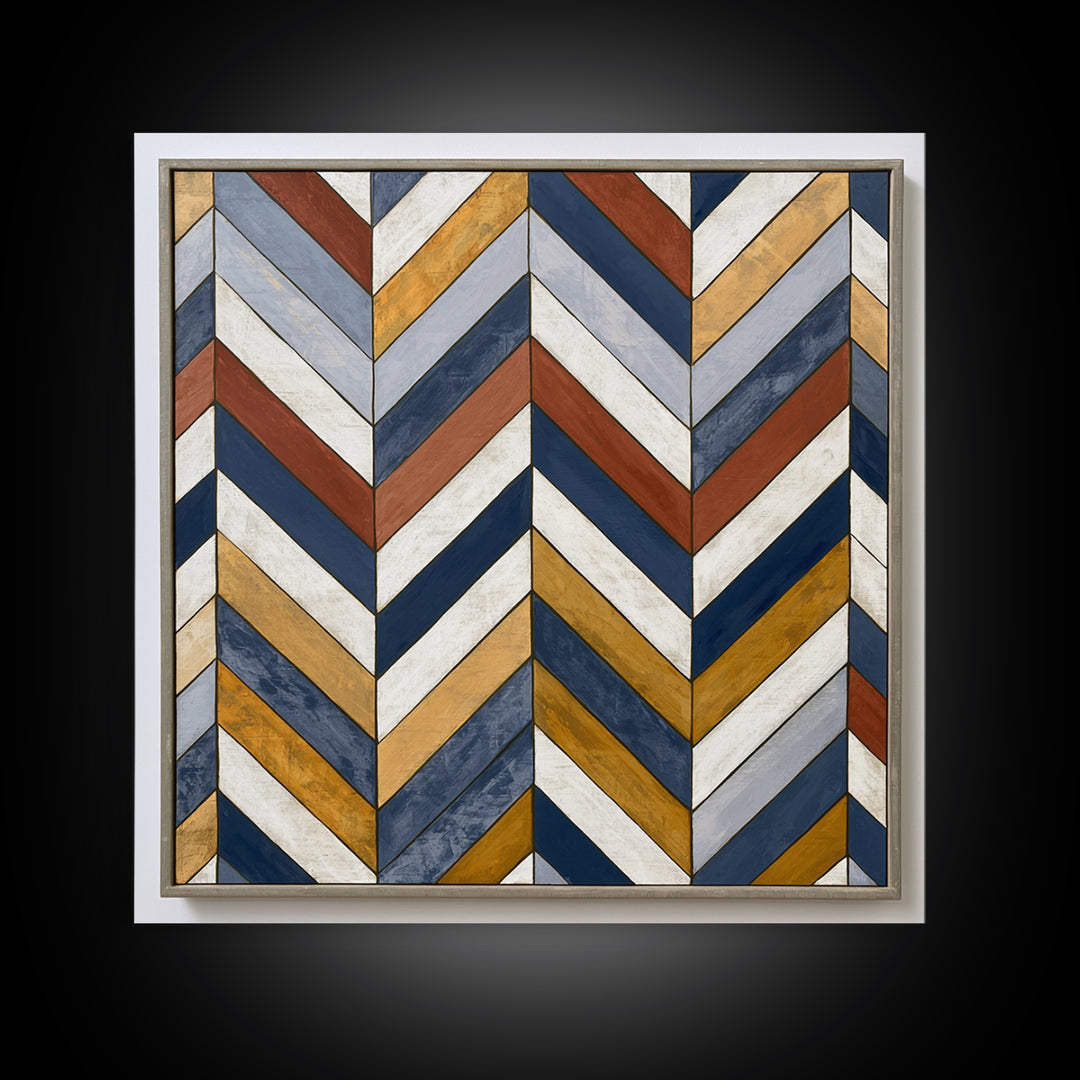 Herringbone Monochrome Pattern Canvas Print, Scandinavian Art, Luxury Decor, Living Room Decor, Fine Art, Nordic, SCA-1x1-94