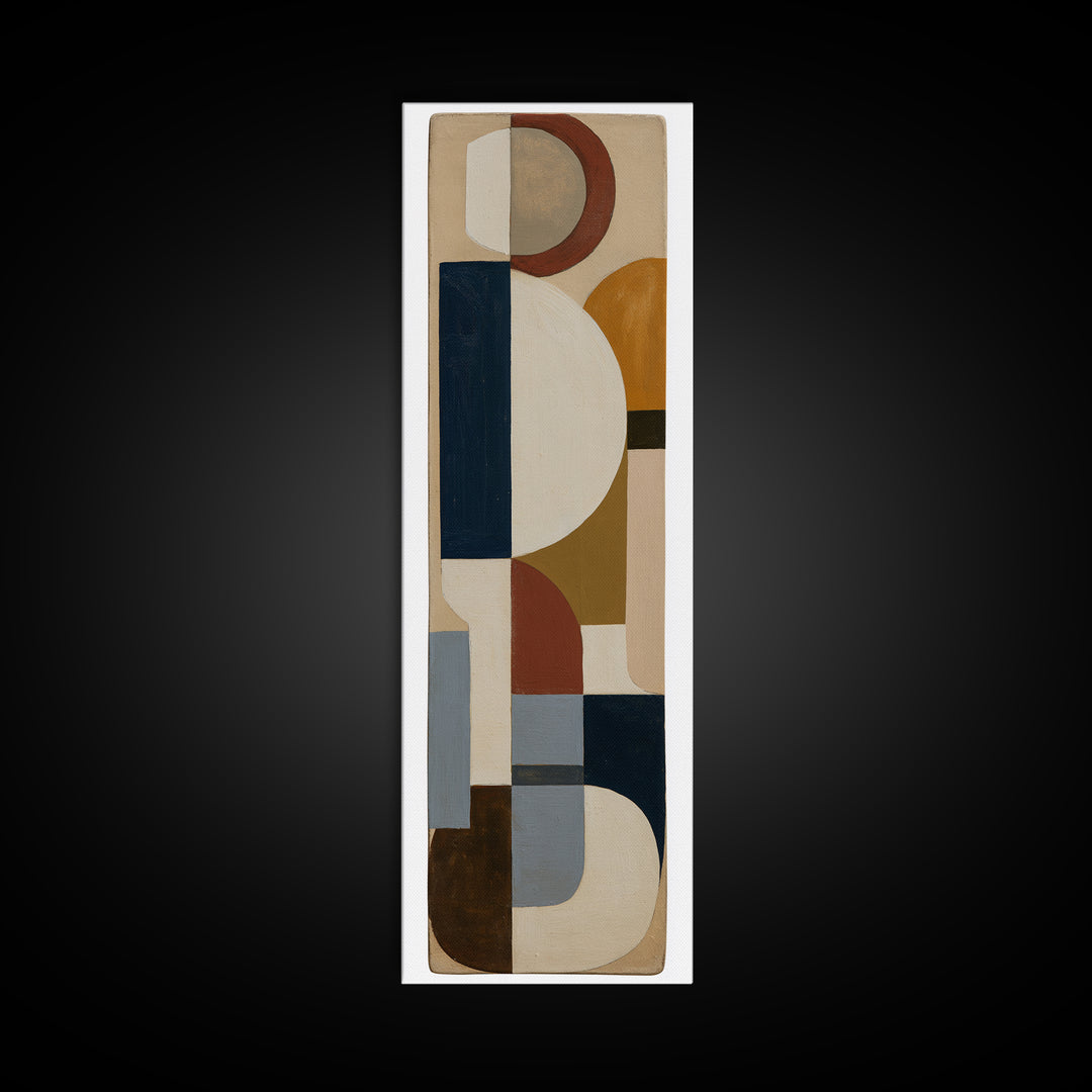 Soft Beige Geometric Abstraction Canvas Print, Scandinavian Art, Floral Wall Art, Living Room Decor, Fine Art, Nordic, SCA-1x3-39