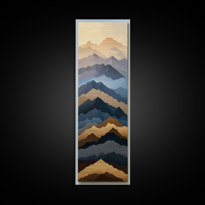 Muted Mountain Layers Canvas Print, Scandinavian Art, Printable Art, Living Room Decor, Oil Painting, Nordic, Modern Art, SCA-1x3-44