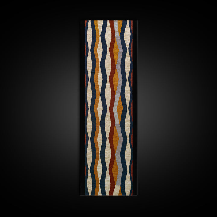 Scandinavian Textile Pattern Framed Canvas Print, Scandinavian Art, Scandinavian, Living Room Decor, Oil Painting, Nordic, SCA-1x3-76
