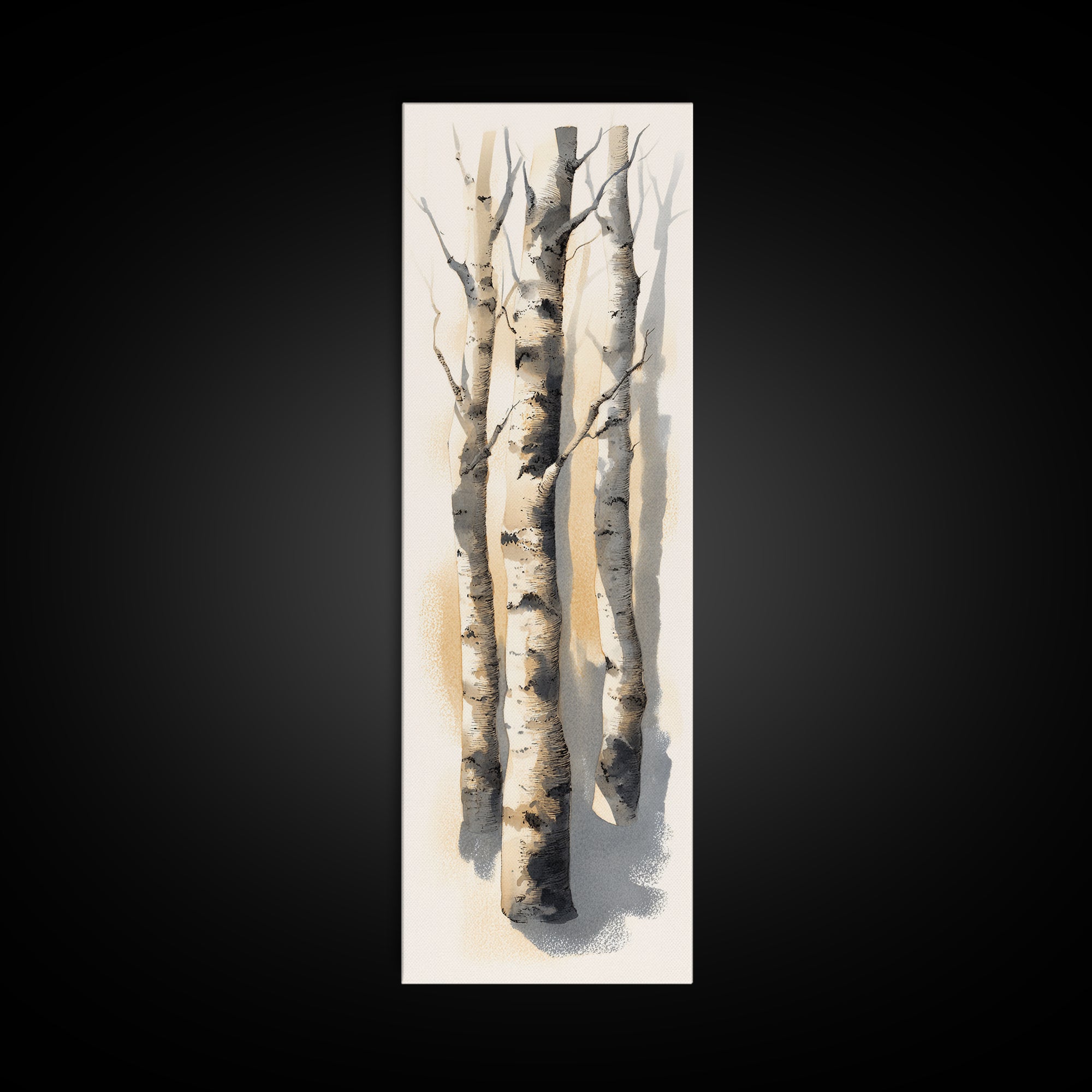 Simple Mushroom and Moss Forest Study Canvas Print, Scandinavian Art, Living Room Wall Art, Living Room Decor, Nordic, SCA-1x3-84
