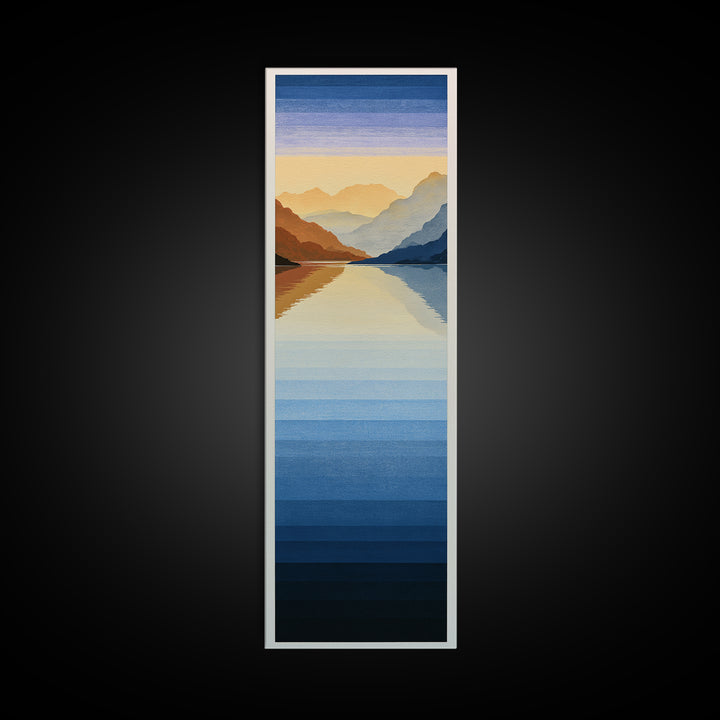 Minimal Fjord Landscape Canvas Print, Scandinavian Art, Art Print, Living Room Decor, Fine Art, Nordic, Farmhouse Decor, SCA-1x3-86