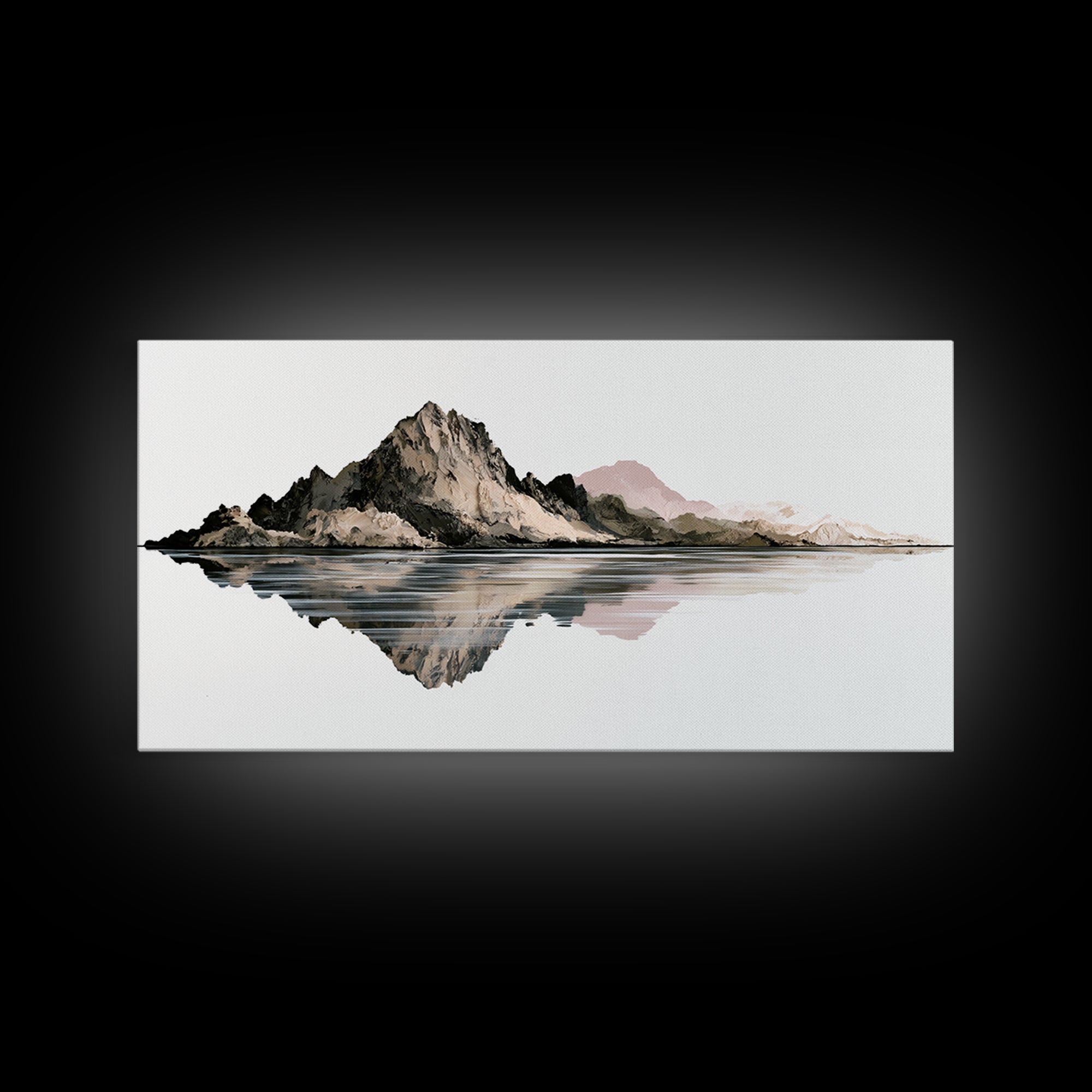 Minimal Fjord Landscape Framed Canvas Print, Scandinavian Art, Printable Wall Art, Living Room Decor, Fine Art, Nordic, SCA-2x1-46