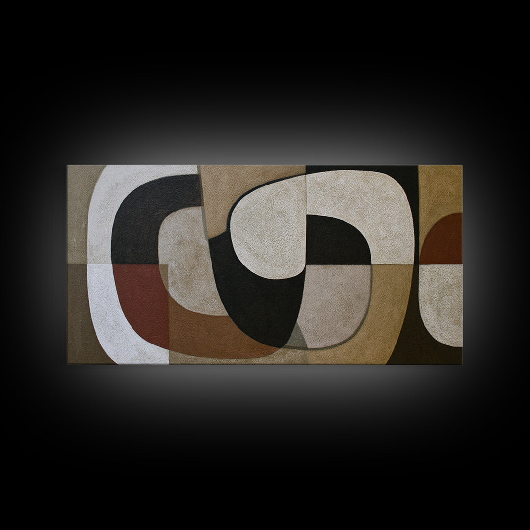 Soft Beige Geometric Abstraction Canvas Print, Scandinavian Art, Farmhouse Decor, Living Room Decor, Abstract Art, Nordic, SCA-2x1-47