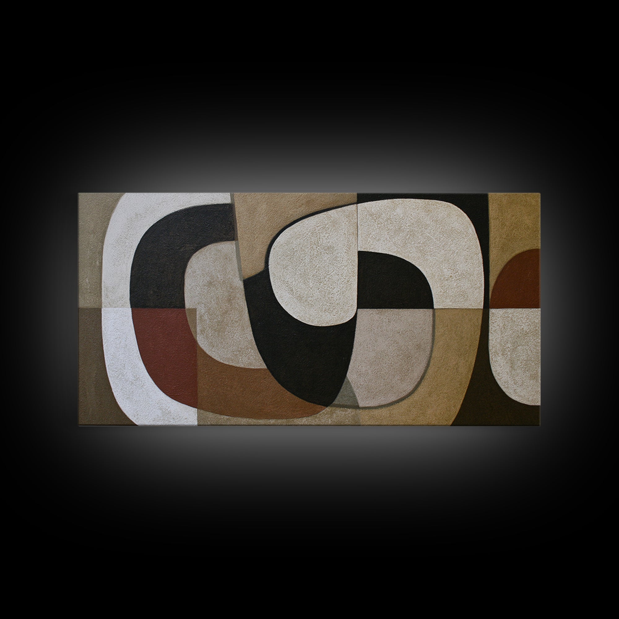 Soft Beige Geometric Abstraction Canvas Print, Scandinavian Art, Farmhouse Decor, Living Room Decor, Abstract Art, Nordic, SCA-2x1-47