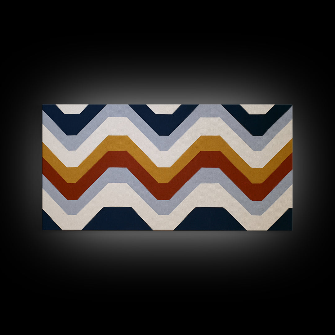 Scandinavian Textile Pattern Framed Canvas Print, Scandinavian Art, Mid Century Modern, Living Room Decor, Oil Painting, Nordic, SCA-2x1-60