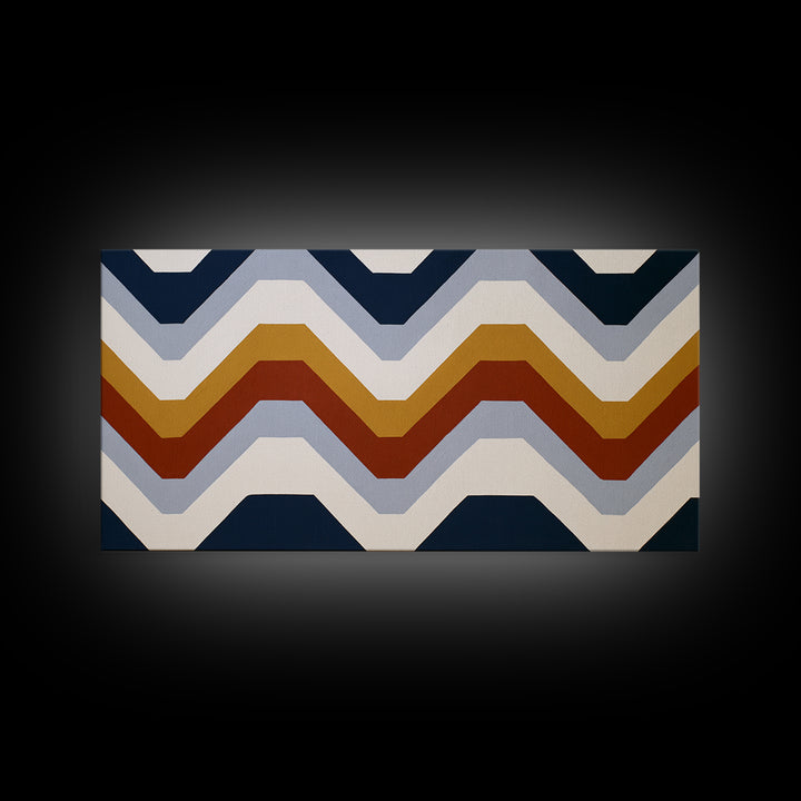Scandinavian Textile Pattern Framed Canvas Print, Scandinavian Art, Mid Century Modern, Living Room Decor, Oil Painting, Nordic, SCA-2x1-60