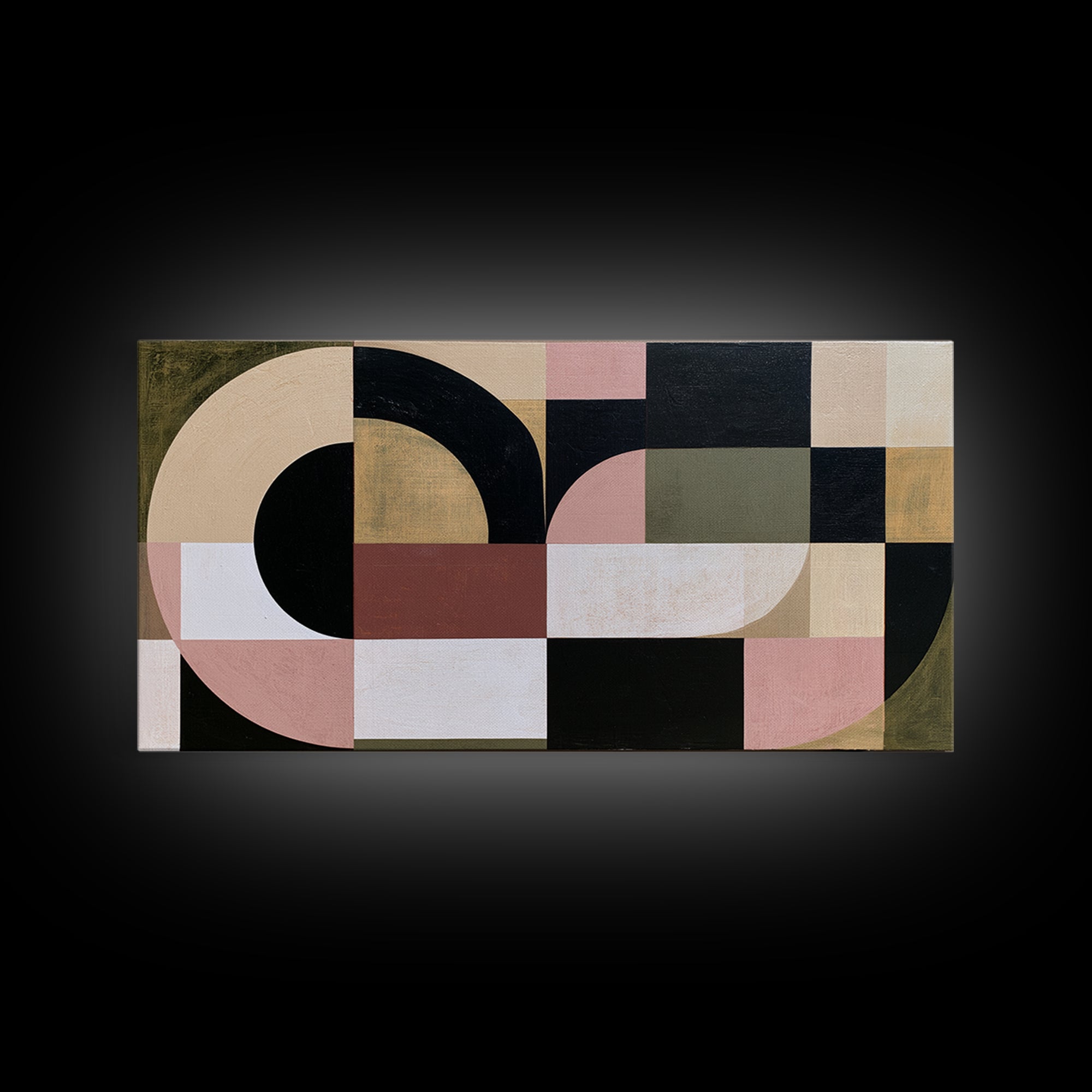 Soft Beige Geometric Abstraction Canvas Print, Scandinavian Art, Modern Art, Living Room Decor, Fine Art, Nordic, SCA-2x1-71