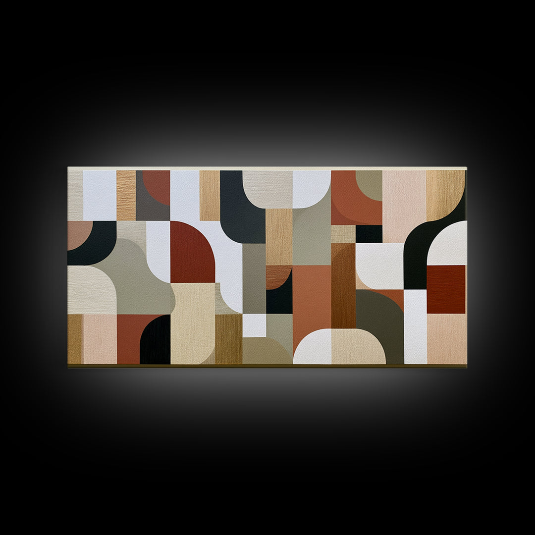 Soft Wool Texture Abstract Framed Canvas Print, Scandinavian Art, Abstract Painting, Living Room Decor, Abstract Art, Nordic, SCA-2x1-87