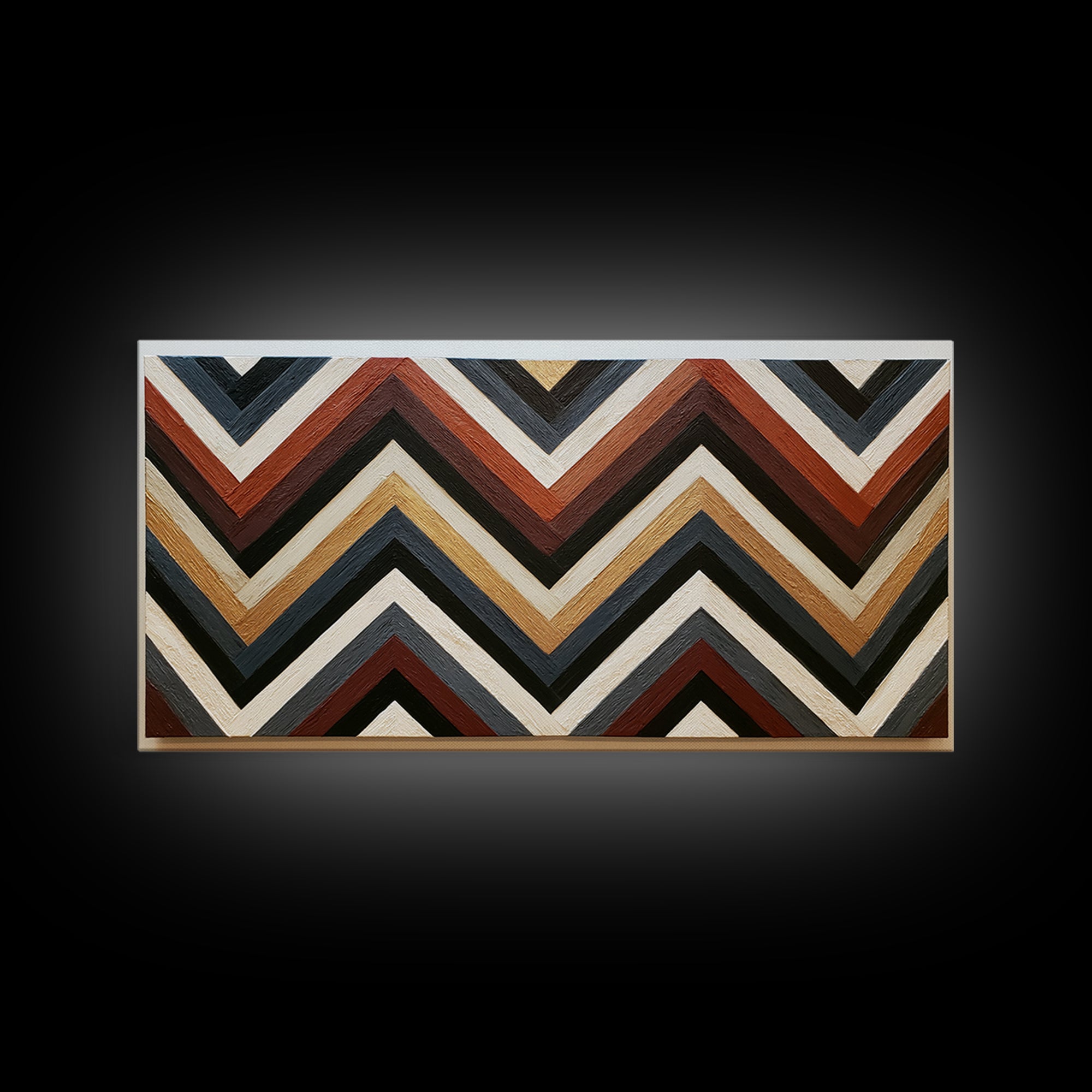 Herringbone Monochrome Pattern Framed Canvas Print, Scandinavian Art, Digital Wall Art, Living Room Decor, Oil Painting, Nordic, SCA-2x1-90