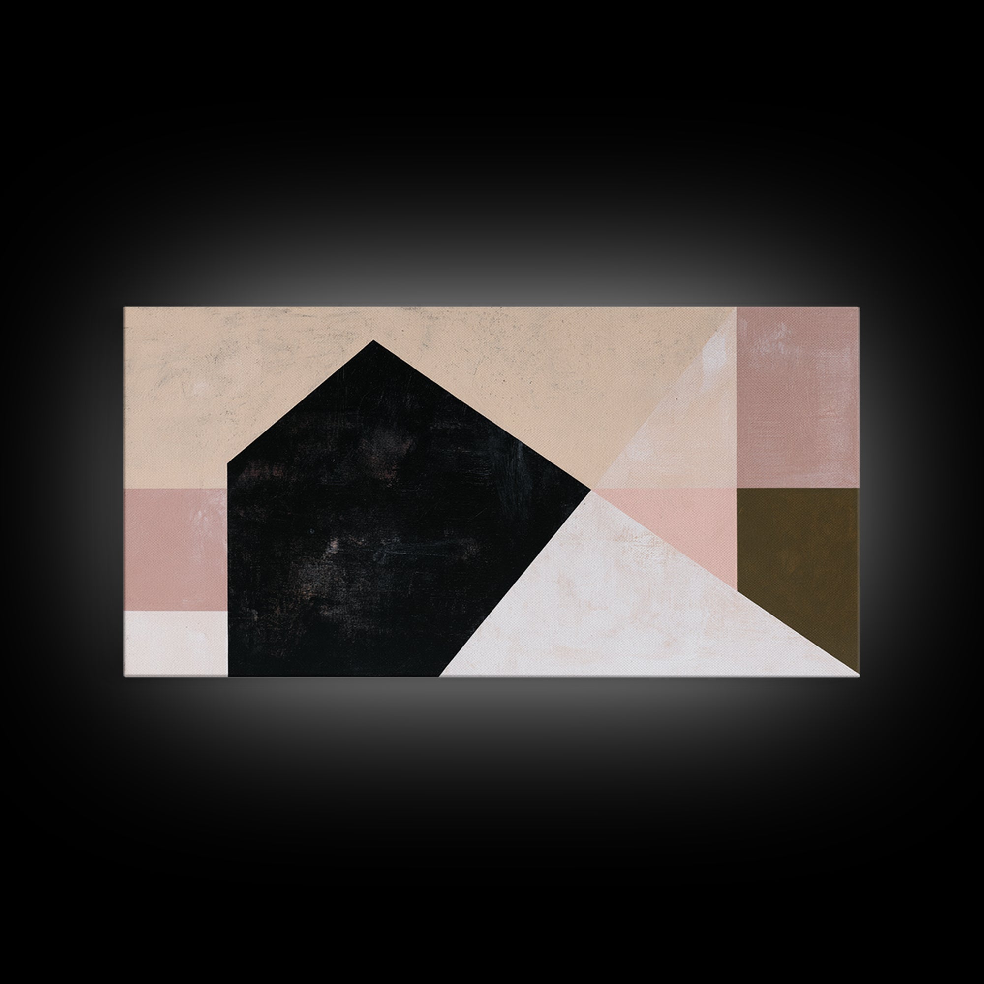 Simple Black House Shape Framed Canvas Print, Scandinavian Art, Modern Wall Art, Living Room Decor, Abstract Art, Nordic, SCA-2x1-99