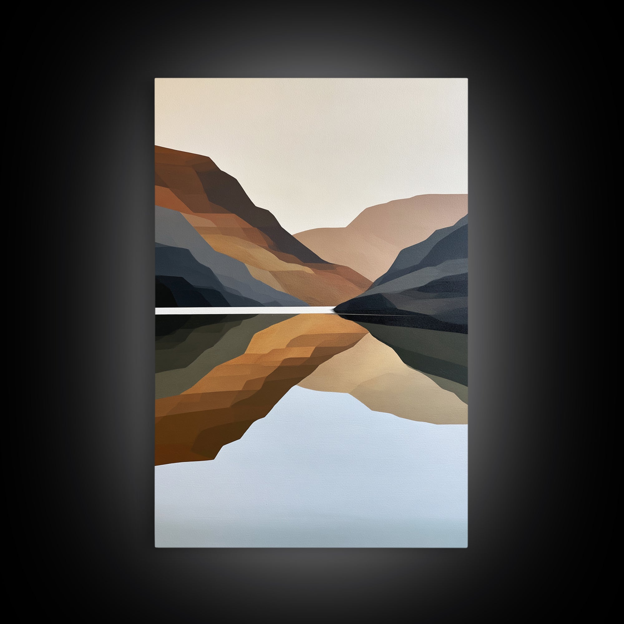 Minimal Fjord Landscape Canvas Print, Scandinavian Art, Art Print, Living Room Decor, Fine Art, Nordic, Farmhouse Decor, SCA-2x3-10