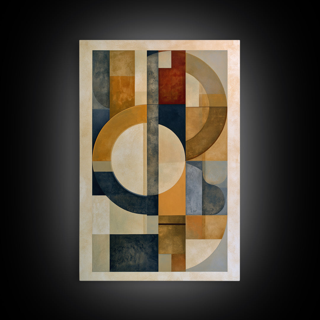 Soft Beige Geometric Abstraction Canvas Print, Scandinavian Art, Christmas Decor, Living Room Decor, Fine Art, Nordic, SCA-2x3-11
