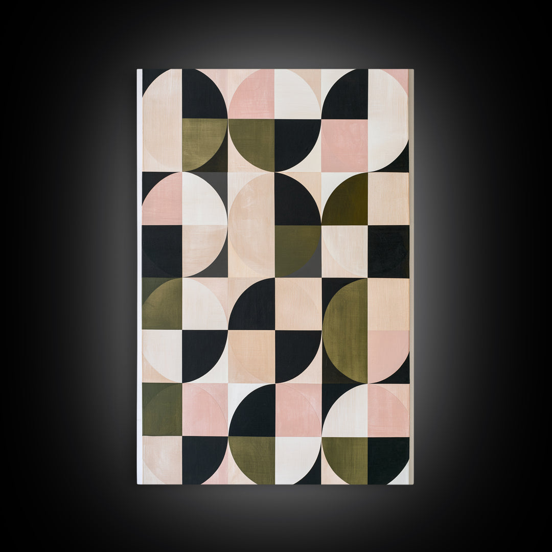 Scandinavian Textile Pattern Framed Canvas Print, Scandinavian Art, Contemporary Art, Living Room Decor, Fine Art, Nordic, SCA-2x3-24