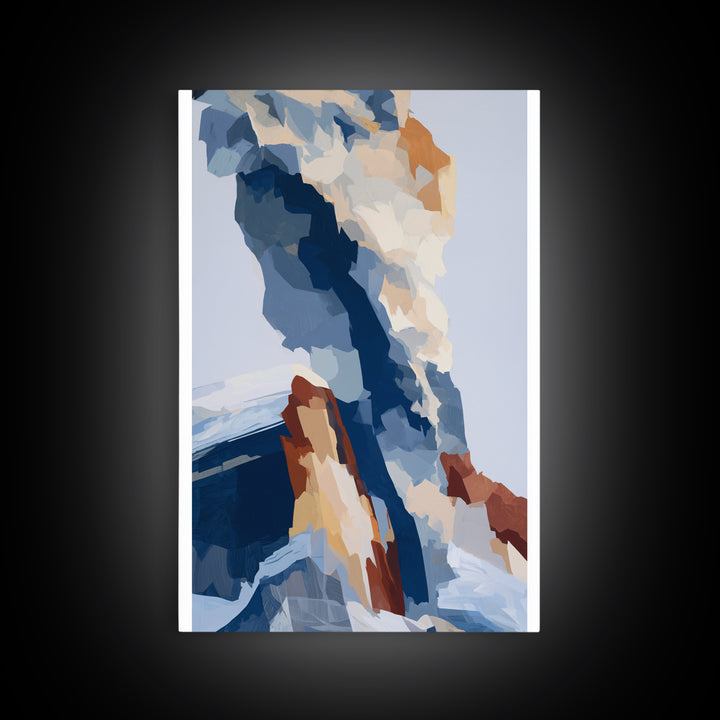 Winter Cabin Smoke Framed Canvas Print, Scandinavian Art, Wall Decor, Living Room Decor, Abstract Art, Nordic, Canvas Art, SCA-2x3-26