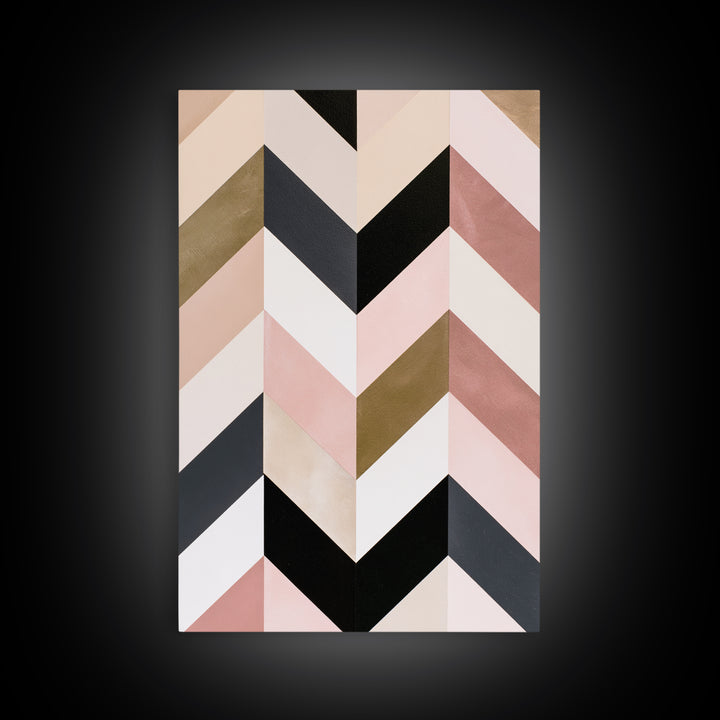 Herringbone Monochrome Pattern Framed Canvas Print, Scandinavian Art, Decor, Living Room Decor, Fine Art, Nordic, Printable Art, SCA-2x3-30