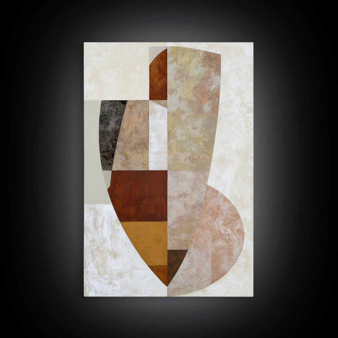 Soft Beige Geometric Abstraction Canvas Print, Scandinavian Art, Boho Wall Art, Living Room Decor, Abstract Art, Nordic, SCA-2x3-35