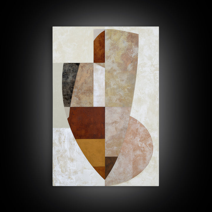 Soft Beige Geometric Abstraction Canvas Print, Scandinavian Art, Boho Wall Art, Living Room Decor, Abstract Art, Nordic, SCA-2x3-35