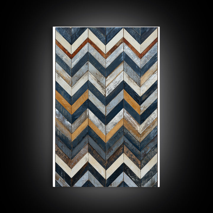 Herringbone Monochrome Pattern Canvas Print, Scandinavian Art, Original Painting, Living Room Decor, Fine Art, Nordic, SCA-2x3-54