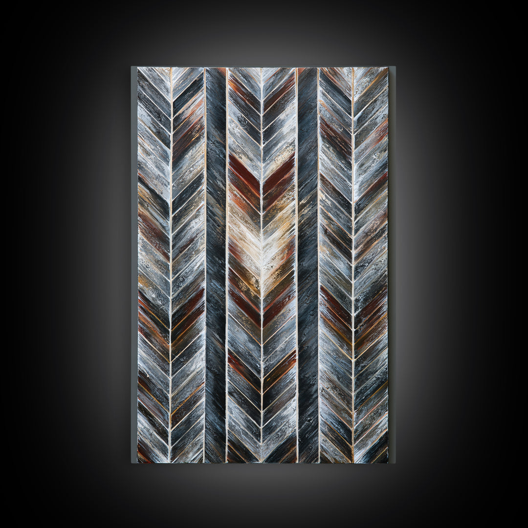 Herringbone Monochrome Pattern Framed Canvas Print, Scandinavian Art, Decor, Living Room Decor, Fine Art, Nordic, Printable Art, SCA-2x3-6