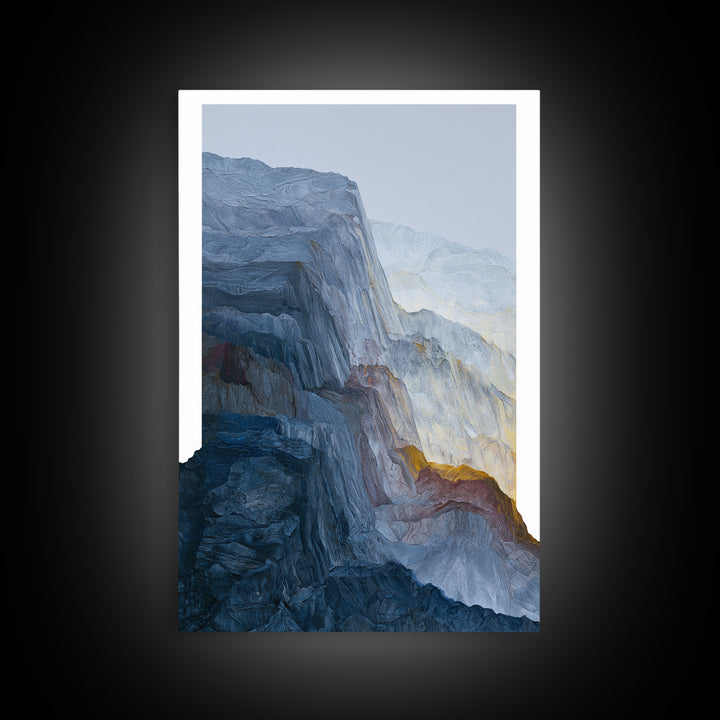 Muted Mountain Layers Framed Canvas Print, Scandinavian Art, Abstract Art, Living Room Decor, Nordic, Abstract Painting, SCA-2x3-64