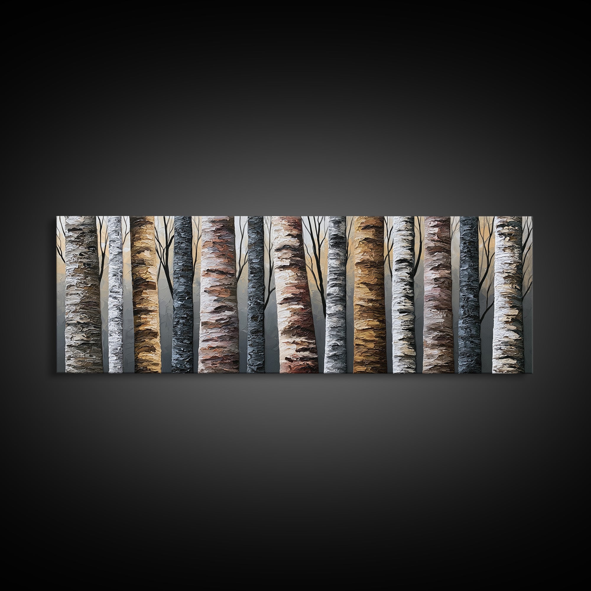 Birch Tree Trunks Canvas Print, Scandinavian Art, Modern Decor, Living Room Decor, Abstract Art, Nordic, Wall Decor, Art Print, SCA-3x1-25