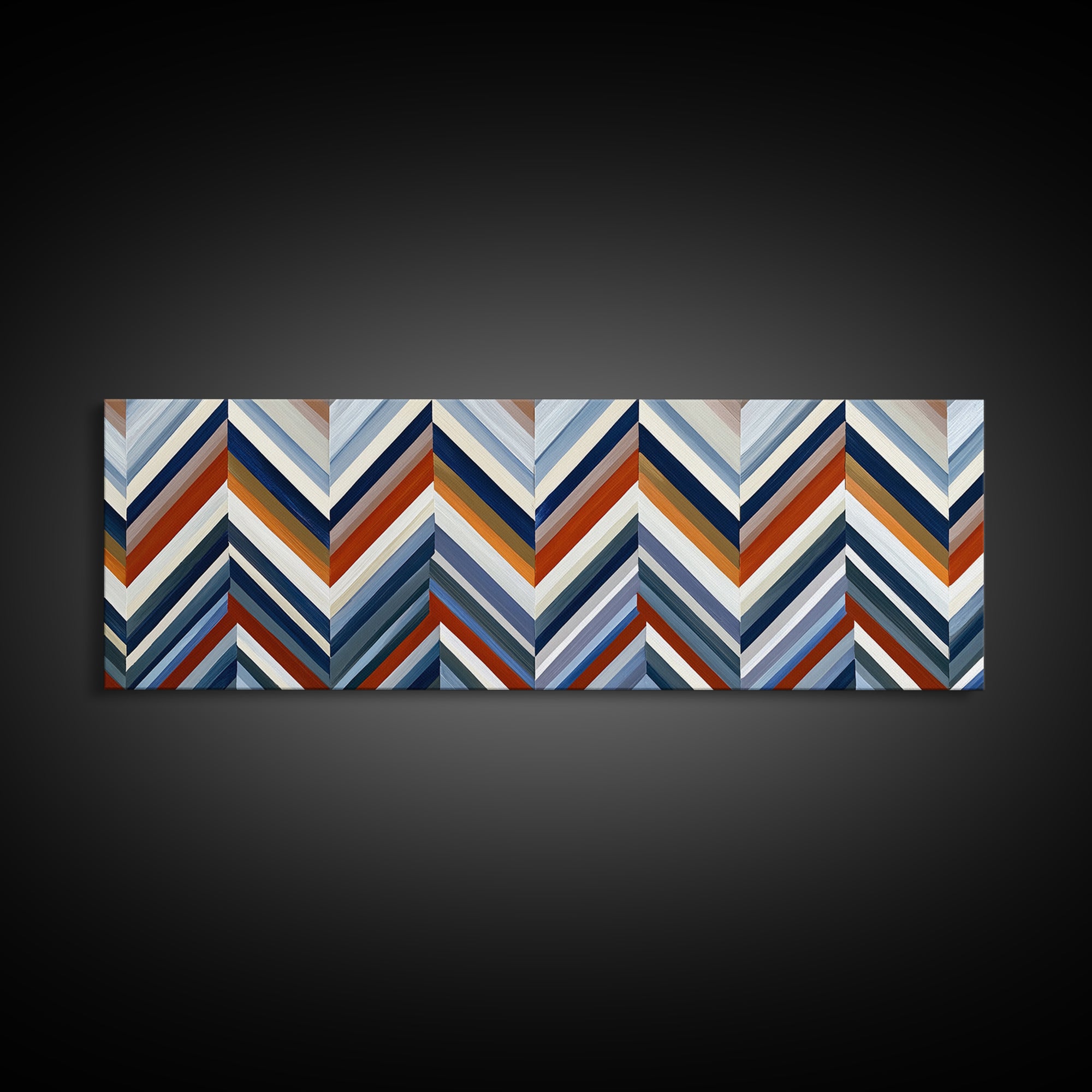 Herringbone Monochrome Pattern Canvas Print, Scandinavian Art, Farmhouse Decor, Living Room Decor, Nordic, Gallery Decor, SCA-3x1-38