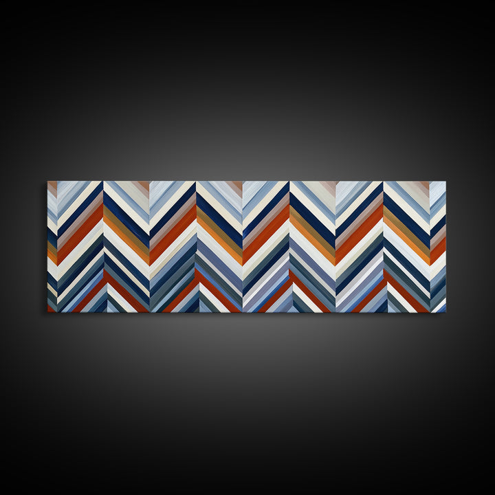 Herringbone Monochrome Pattern Canvas Print, Scandinavian Art, Farmhouse Decor, Living Room Decor, Nordic, Gallery Decor, SCA-3x1-38