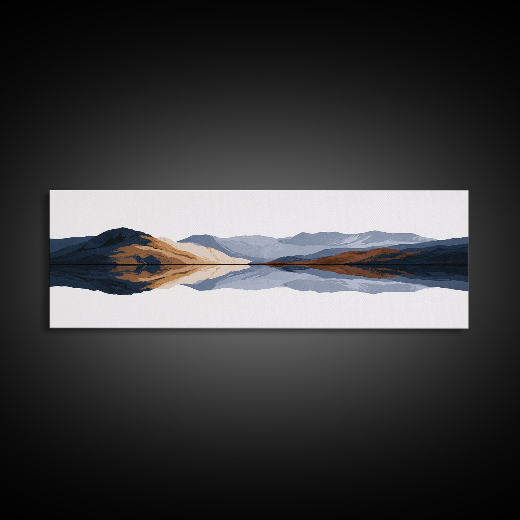 Minimal Fjord Landscape Canvas Print, Scandinavian Art, Boho Decor, Living Room Decor, Fine Art, Nordic, Luxury Decor, SCA-3x1-42