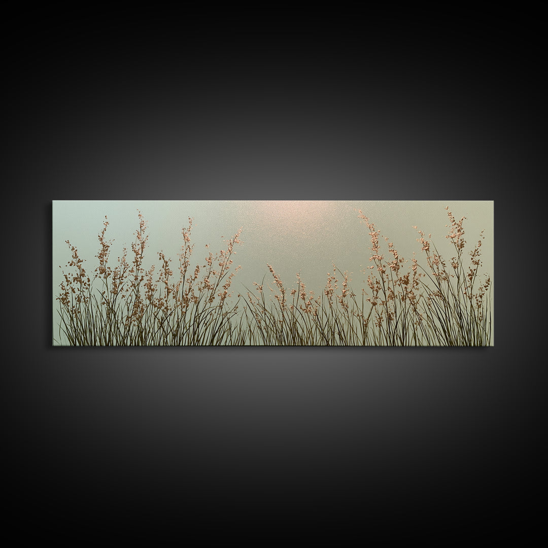 Minimal Meadow Flowers Canvas Print, Scandinavian Art, Boho Wall Art, Living Room Decor, Fine Art, Nordic, Modern Decor, SCA-3x1-50
