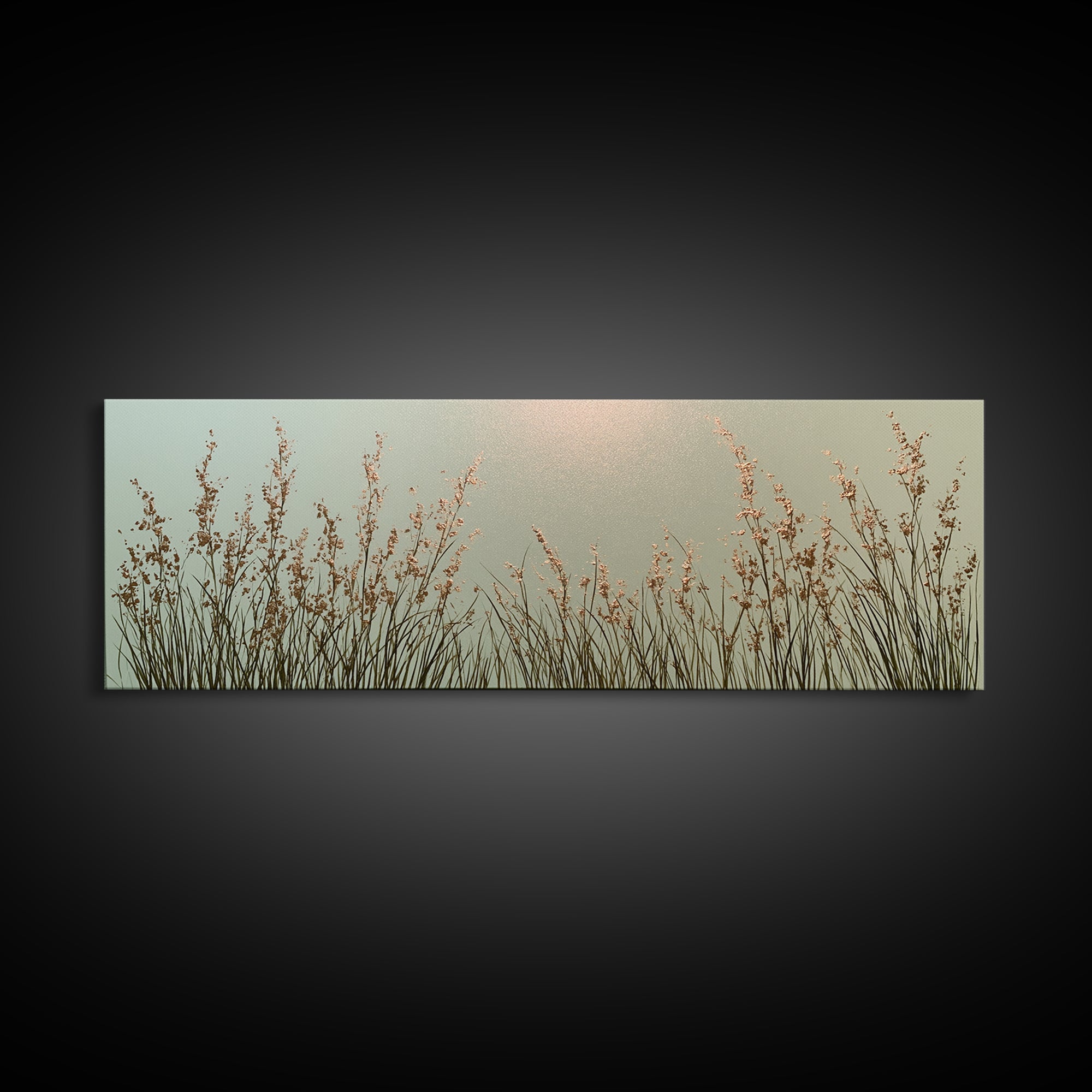 Minimal Meadow Flowers Canvas Print, Scandinavian Art, Boho Wall Art, Living Room Decor, Fine Art, Nordic, Modern Decor, SCA-3x1-50