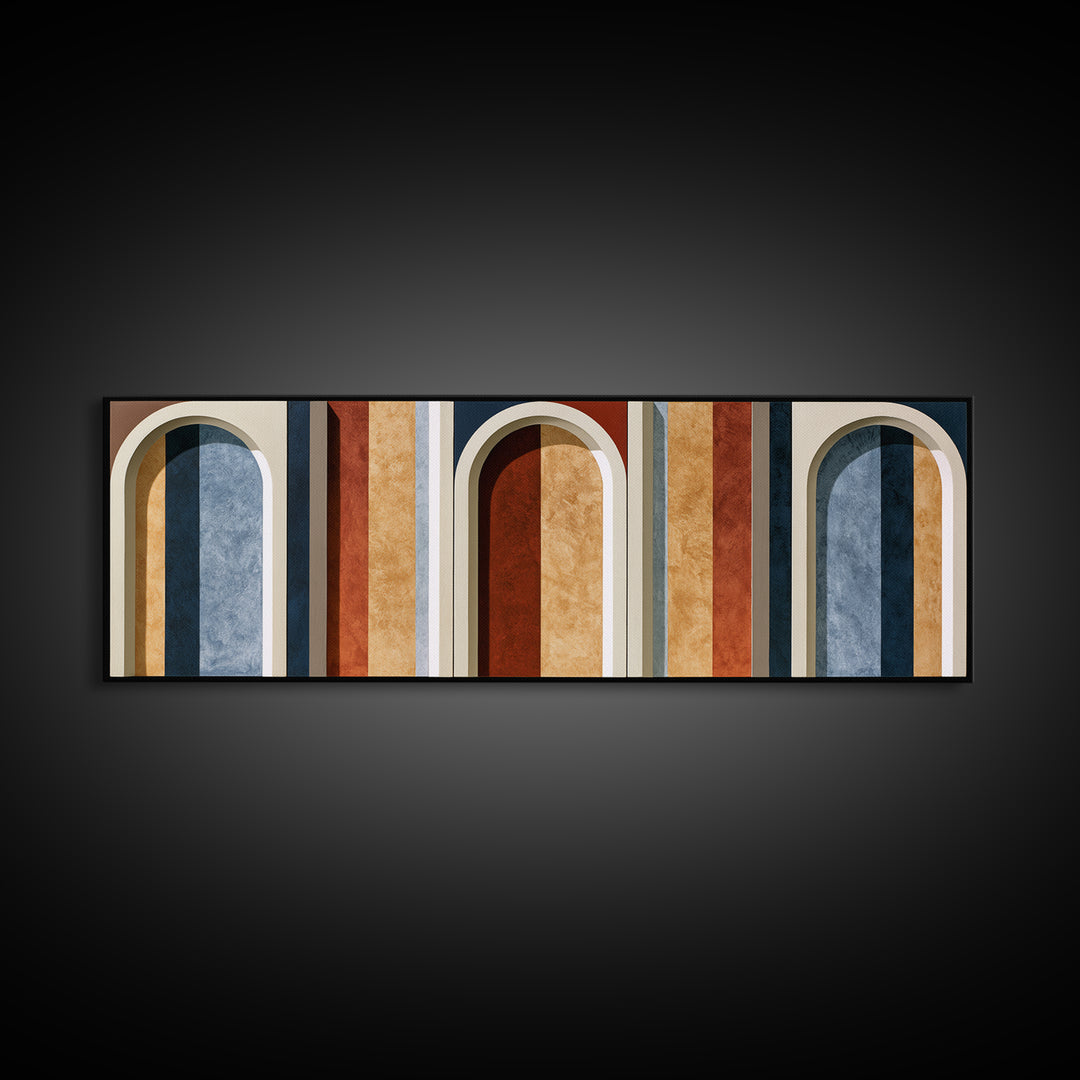 Abstract Arch Shapes Canvas Print, Scandinavian Art, Modern Decor, Living Room Decor, Abstract Art, Nordic, Wall Decor, SCA-3x1-54