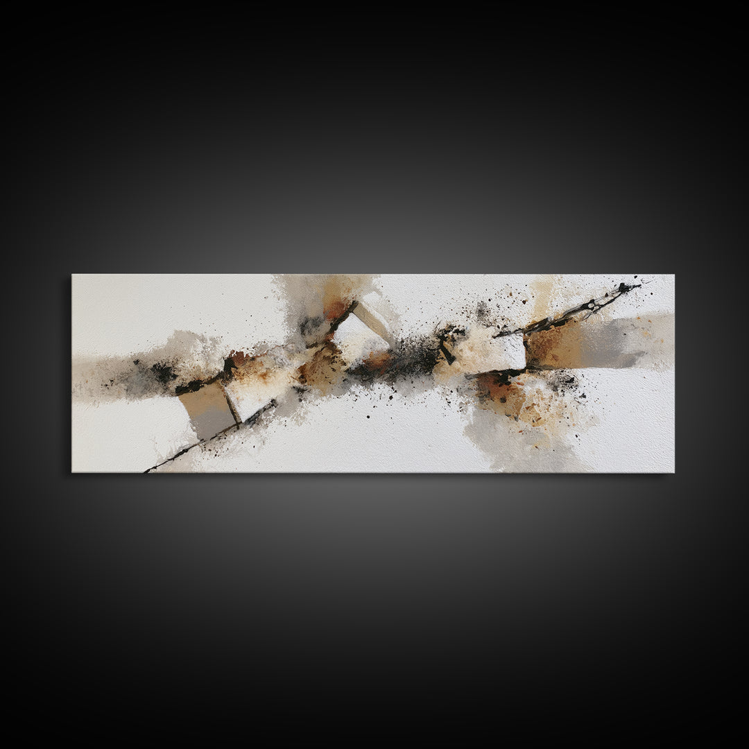 Soft Wool Texture Abstract Framed Canvas Print, Scandinavian Art, Mid Century Modern, Living Room Decor, Abstract Art, Nordic, SCA-3x1-59