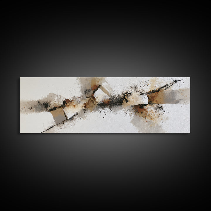 Soft Wool Texture Abstract Framed Canvas Print, Scandinavian Art, Mid Century Modern, Living Room Decor, Abstract Art, Nordic, SCA-3x1-59