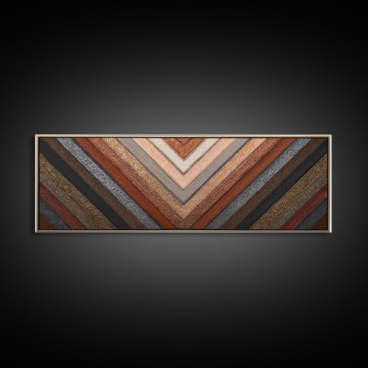 Herringbone Monochrome Pattern Canvas Print, Scandinavian Art, Minimalist Decor, Living Room Decor, Oil Painting, Nordic, SCA-3x1-62