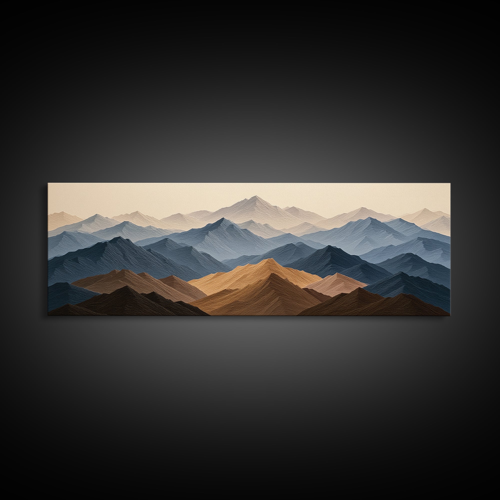 Muted Mountain Layers Framed Canvas Print, Scandinavian Art, Decor, Living Room Decor, Fine Art, Nordic, Printable Art, SCA-3x1-72