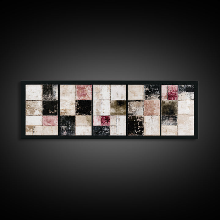 Scandinavian Textile Pattern Canvas Print, Scandinavian Art, Printable, Living Room Decor, Fine Art, Nordic, Abstract Wall Art, SCA-3x1-80